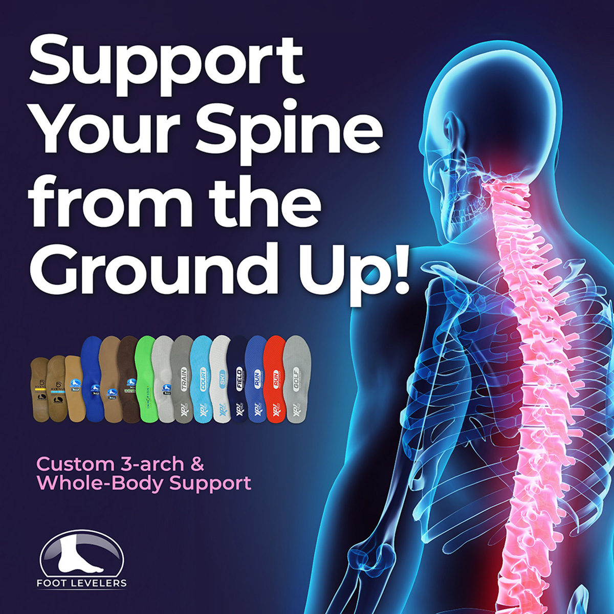 Foot Levelers Support-Spine-Ground-Up